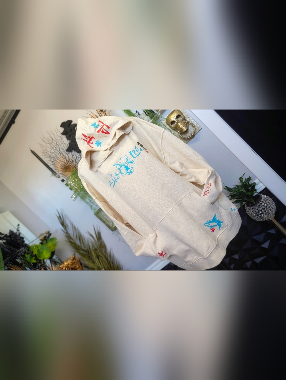 Salt Life Shark Ocean Nautical Glitter Hoodie 2XL NEW